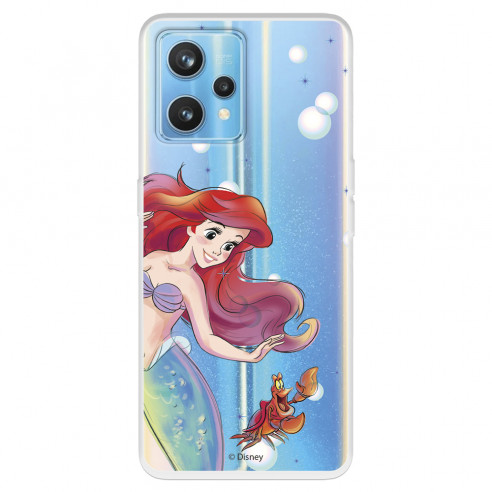 Funda para Realme 9 4G Oficial de Disney Ariel y Sebastián Burbujas - La Sirenita