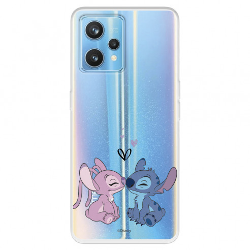 Funda para Realme 9 4G Oficial de Disney Angel & Stitch Beso - Lilo & Stitch