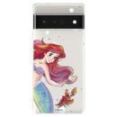 Funda para Google Pixel 7 Pro Oficial de Disney Ariel y Sebastián Burbujas - La Sirenita