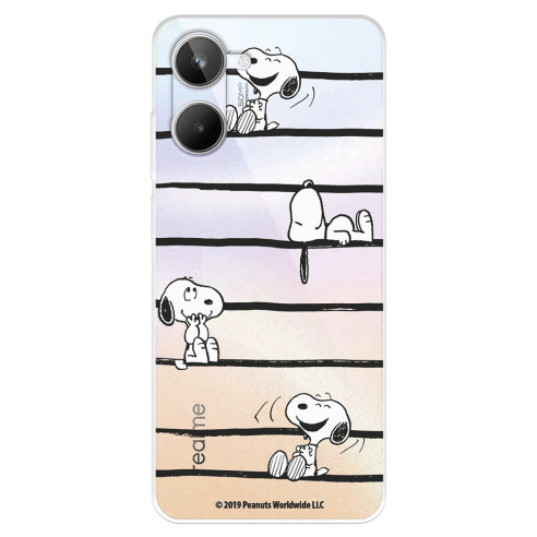 Funda para Realme 10 Oficial de Peanuts Snoopy rayas - Snoopy