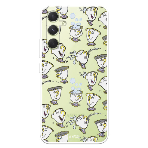 Funda para Samsung Galaxy A54 5G Oficial de Disney Chip Potts Siluetas - La Bella y la Bestia