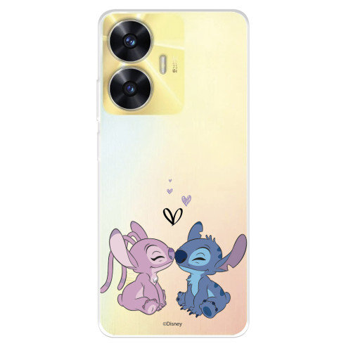 Funda para Realme C55 Oficial de Disney Angel & Stitch Beso - Lilo & Stitch