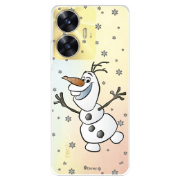 Funda para Realme C55 Oficial de Disney Olaf Transparente - Frozen