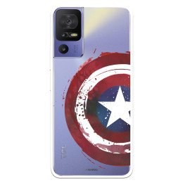 Funda para TCL 40 SE Oficial de Marvel Capitán América Escudo Transparente - Marvel