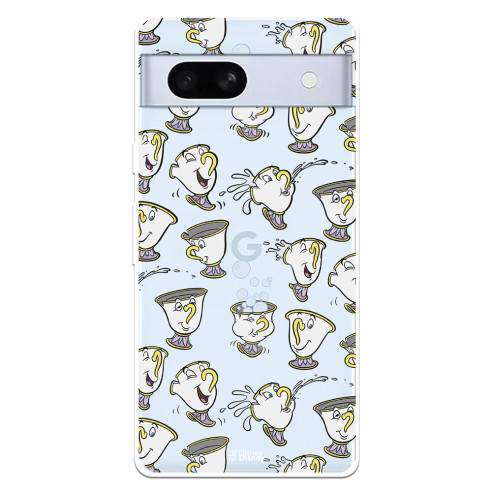 Funda para Google Pixel 7A Oficial de Disney Chip Potts Siluetas - La Bella y la Bestia