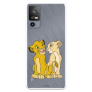 Funda para TCL 40R 5G Oficial de Disney Simba y Nala Silueta - El Rey León