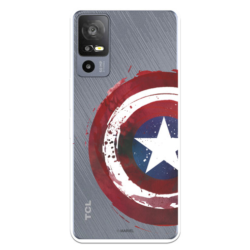 Funda para TCL 40R 5G Oficial de Marvel Capitán América Escudo Transparente - Marvel