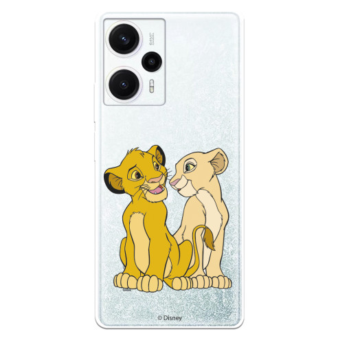 Funda para Poco F5 5G Oficial de Disney Simba y Nala Silueta - El Rey León