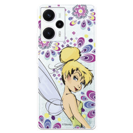 Funda para Poco F5 5G Oficial de Disney Campanilla Flores - Peter Pan