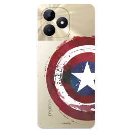 Funda para Realme C53 Oficial de Marvel Capitán América Escudo Transparente - Marvel