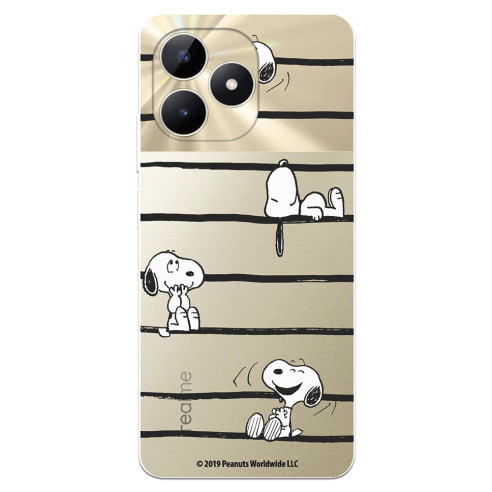 Funda para Realme C53 Oficial de Peanuts Snoopy rayas - Snoopy