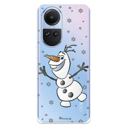 Funda para Oppo Reno10 Oficial de Disney Olaf Transparente - Frozen