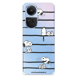 Funda para Oppo Reno10 Oficial de Peanuts Snoopy rayas - Snoopy