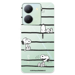 Funda para Vivo Y36 Oficial de Peanuts Snoopy rayas - Snoopy