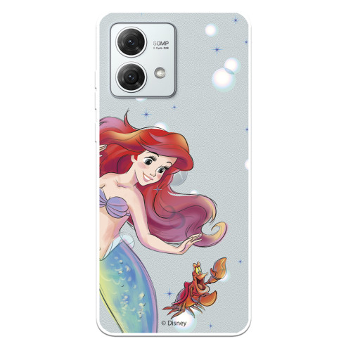 Funda para Motorola Moto G84 5G Oficial de Disney Ariel y Sebastián Burbujas - La Sirenita