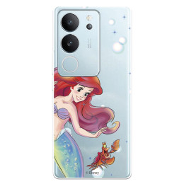 Funda para Vivo V29 5G Oficial de Disney Ariel y Sebastián Burbujas - La Sirenita