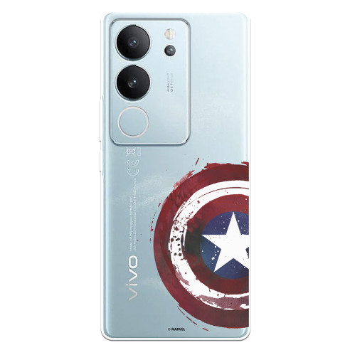 Funda para Vivo V29 5G Oficial de Marvel Capitán América Escudo Transparente - Marvel