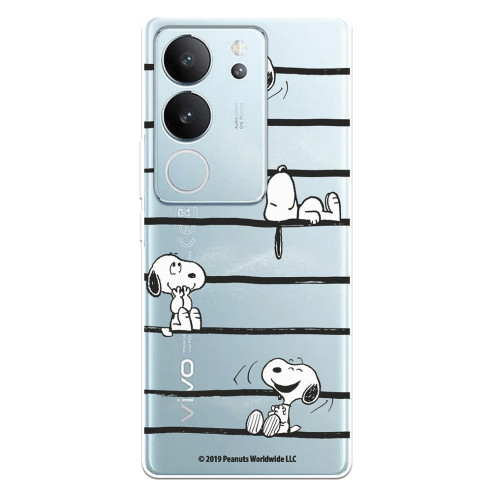 Funda para Vivo V29 5G Oficial de Peanuts Snoopy rayas - Snoopy