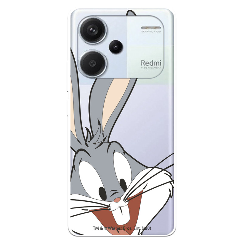 Funda para Xiaomi Redmi Note 13 Pro Plus 5G Oficial de Warner Bros Bugs Bunny Silueta Transparente - Looney Tunes