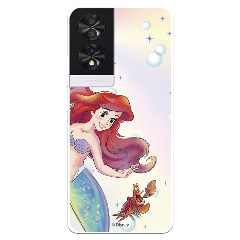 Funda para TCL 40 NXTPAPER Oficial de Disney Ariel y Sebastián Burbujas - La Sirenita