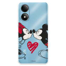 Funda para ZTE Blade A33s Oficial de Disney Mickey y Minnie Beso - Clásicos Disney