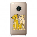 Carcasa Oficial Disney Simba y Nala transparente para Moto G5 Plus - El Rey León- La Casa de las Carcasas