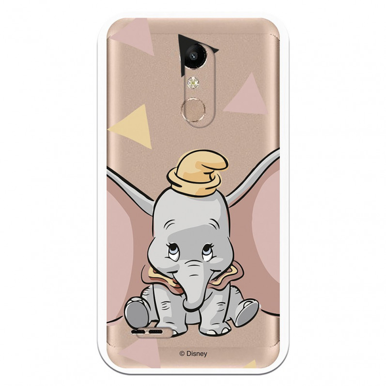 Carcasa Oficial Disney Dumbo silueta transparente para LG K10 2018 - Dumbo- La Casa de las Carcasas