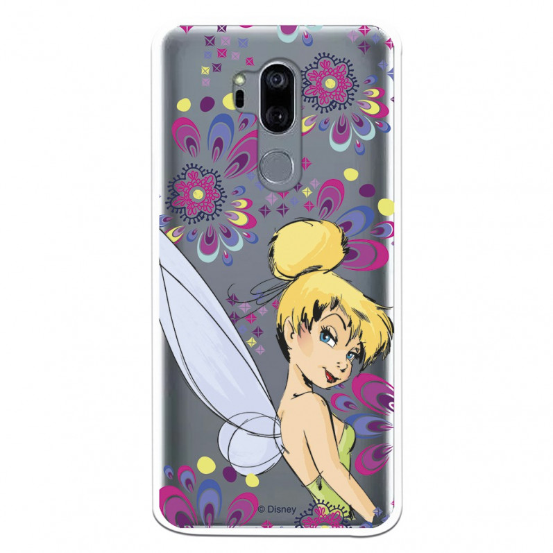 Carcasa Oficial Disney Campanilla Flores Transparente para LG G7 - Peter Pan- La Casa de las Carcasas