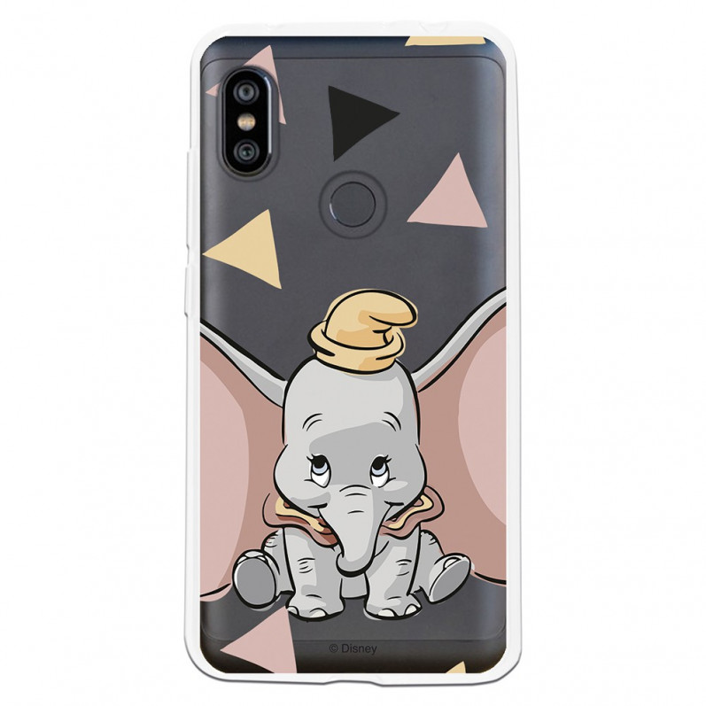 Carcasa Oficial Disney Dumbo silueta transparente para Xiaomi Redmi Note 6 - Dumbo- La Casa de las Carcasas