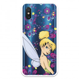 Carcasa Oficial Disney Campanilla Flores Transparente para Xiaomi Mi 8 - Peter Pan- La Casa de las Carcasas