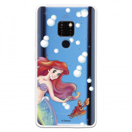 Carcasa Oficial Disney Sirenita y Sebastián Transparente para Huawei Mate 20 - La Sirenita- La Casa de las Carcasas