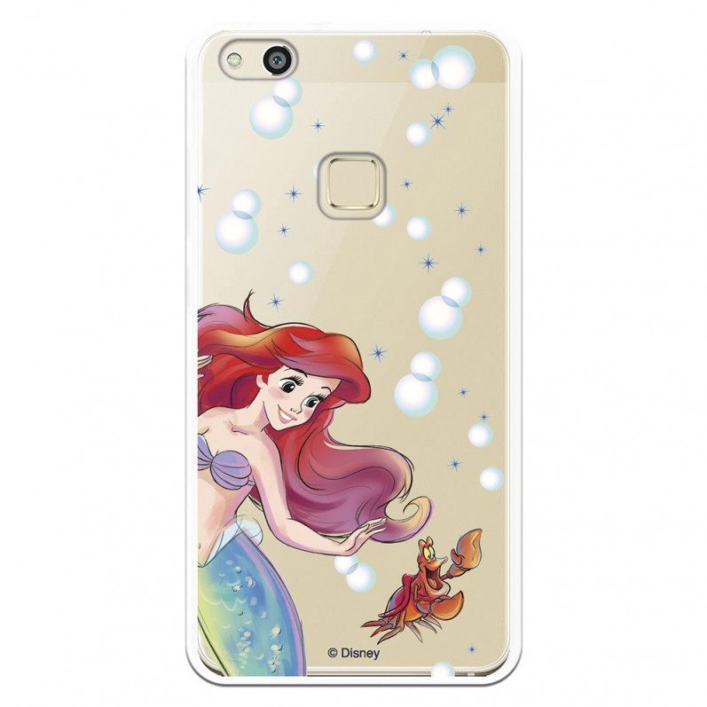 Carcasa Oficial Disney Sirenita y Sebastián Transparente para Huawei P10 Lite - La Sirenita- La Casa de las Carcasas