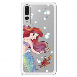 Carcasa Oficial Disney Sirenita y Sebastián Transparente para Huawei P30 - La Sirenita- La Casa de las Carcasas