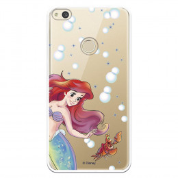 Carcasa Oficial Disney Sirenita y Sebastián Transparente para Huawei P8 Lite 2017 - La Sirenita- La Casa de las Carcasas