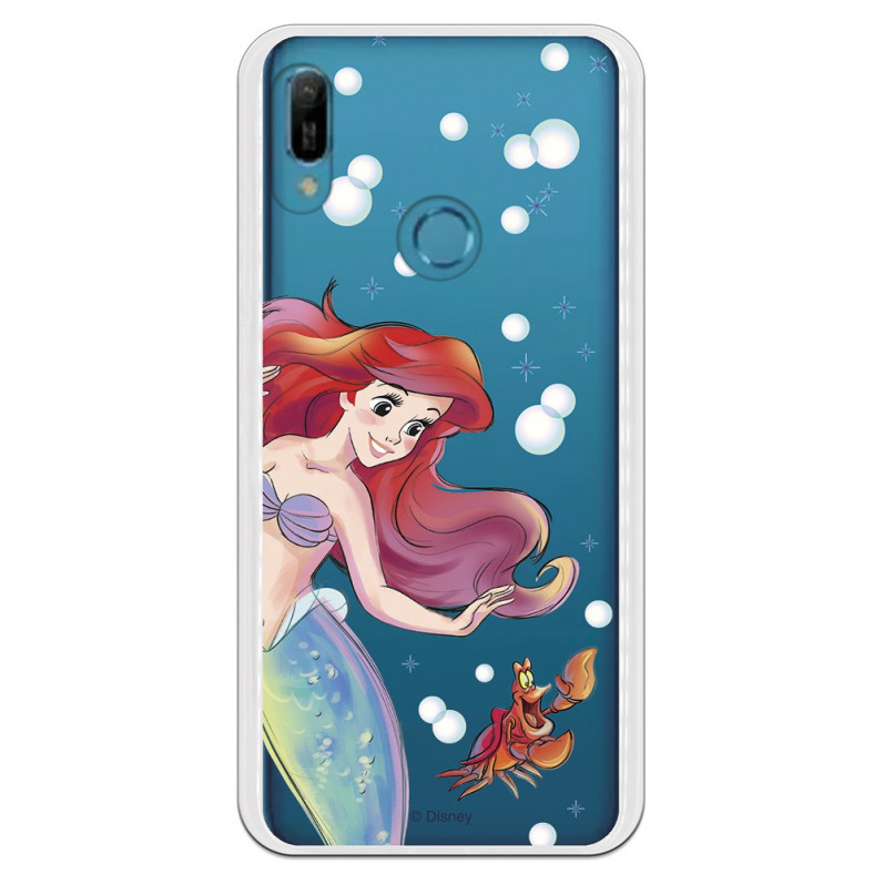 Carcasa Oficial Disney Sirenita y Sebastián Transparente para Huawei Honor 8A - La Sirenita- La Casa de las Carcasas