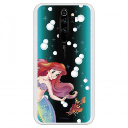 Funda para Xiaomi Redmi Note 8 Pro Oficial de Disney Ariel y Sebastián Burbujas - La Sirenita