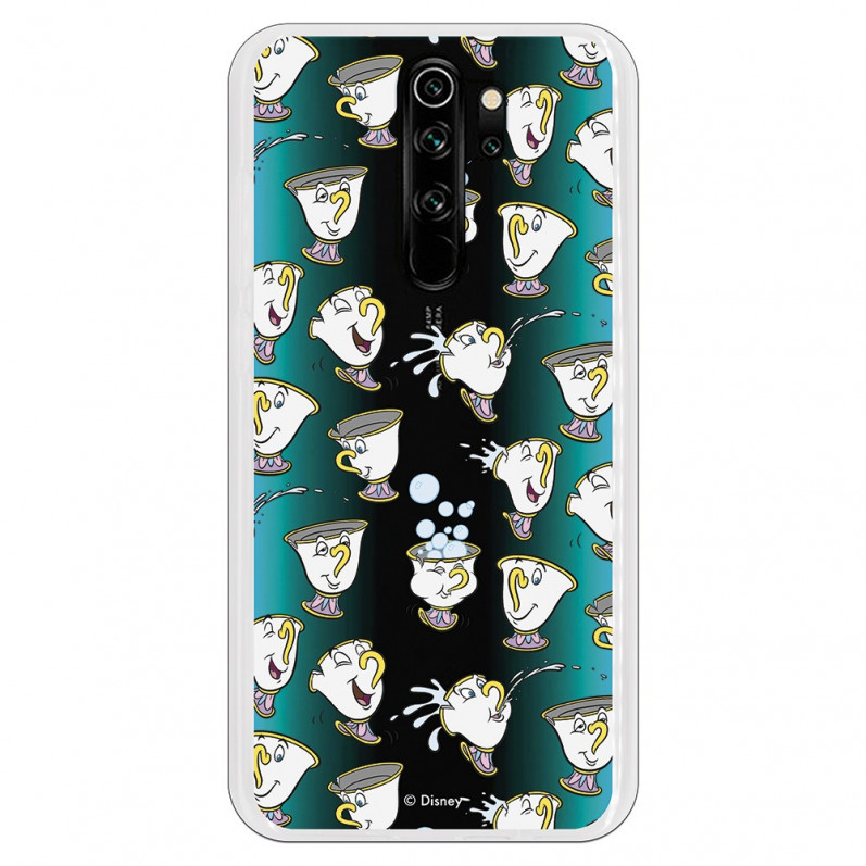 Funda para Xiaomi Redmi Note 8 Pro Oficial de Disney Chip Potts Siluetas - La Bella y la Bestia