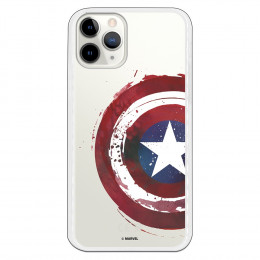 Funda para iPhone 11 Pro Oficial de Marvel Capitán América Escudo Transparente - Marvel