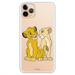 Funda para iPhone 11 Pro Max Oficial de Disney Simba y Nala Silueta - El Rey León