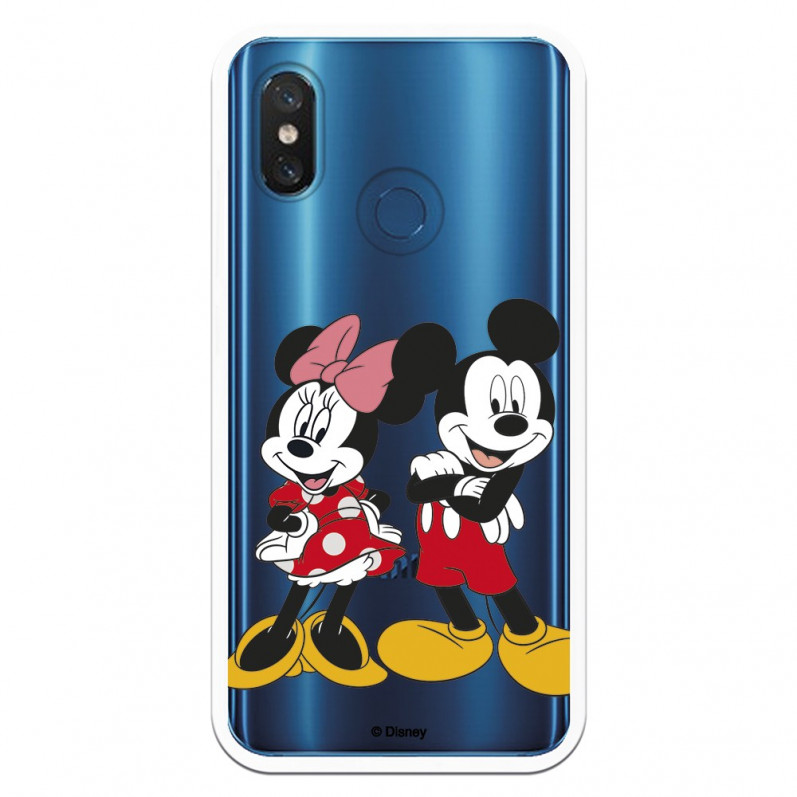 Funda para Xiaomi Mi 8 Oficial de Disney Mickey y Minnie Posando - Clásicos Disney