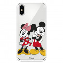 Funda para iPhone XS Oficial de Disney Mickey y Minnie Posando - Clásicos Disney