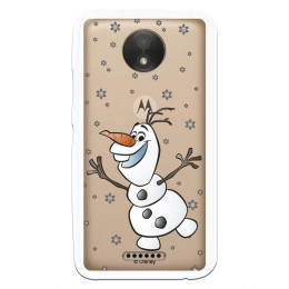 Funda para Motorola Moto C Oficial de Disney Olaf Transparente - Frozen