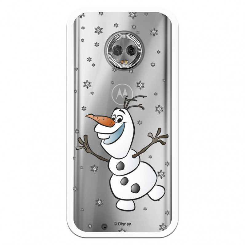 Funda para Motorola Moto G6 Oficial de Disney Olaf Transparente - Frozen