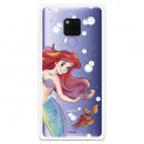 Funda para Huawei Mate 20 X Oficial de Disney Ariel y Sebastián Burbujas - La Sirenita