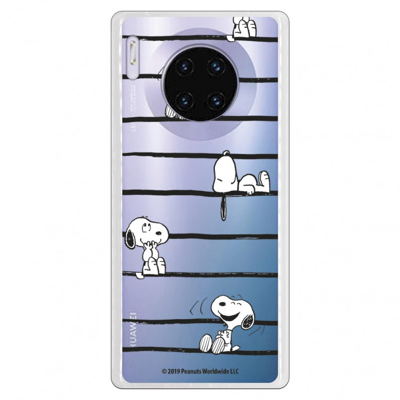 Funda para Huawei Mate 30 Pro Oficial de Peanuts Snoopy rayas - Snoopy