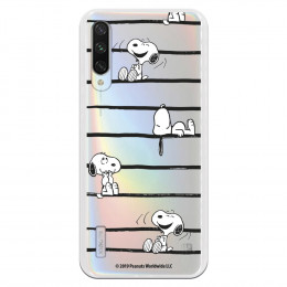 Funda para Xiaomi Mi A3 Oficial de Peanuts Snoopy rayas - Snoopy