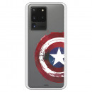 Funda para Samsung Galaxy S20 Ultra Oficial de Marvel Capitán América Escudo Transparente - Marvel