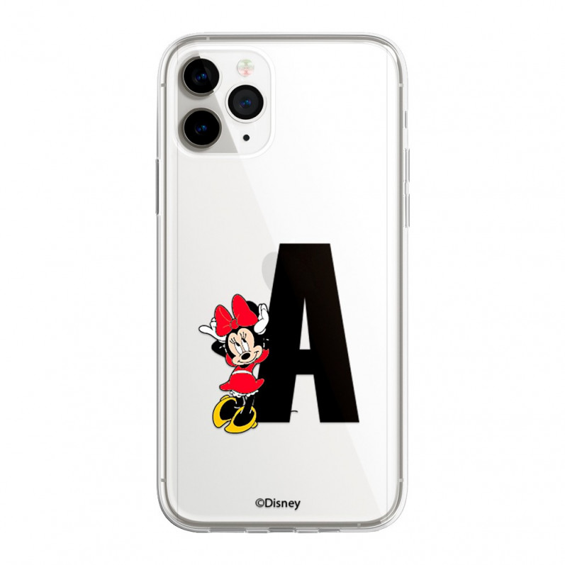 Coque Téléphone Portable Personnalisée Disney avec tes Initiales Minnie Vestido Rouge - Licence Officielle de Disney