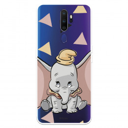 Funda para Oppo A5 2020 Oficial de Disney Dumbo Silueta Transparente - Dumbo