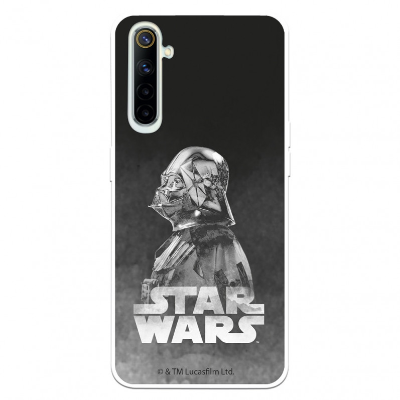 Funda para Realme 6 Oficial de Star Wars Darth Vader Fondo negro - Star Wars